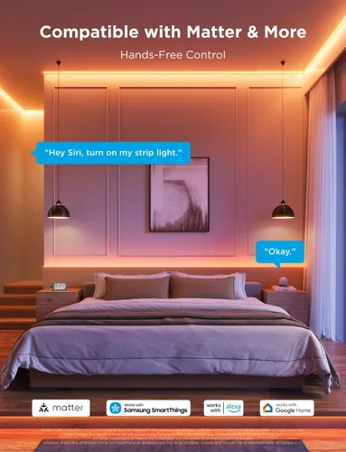 Vista 7 de Govee COB - Tira de luz LED Pro, luces LED para dormitorio, compatible con Alexa, Google Assistant y Matter, luz RGBICW con blanco cálido, tira