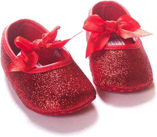 Vista 2 de Mocasines para bebé de princesa brillante Mary Jane vestidos zapatos de primera calidad ligeros suela suave zapatos para cuna zapatos para niños