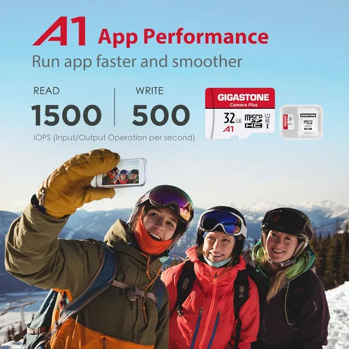 Vista 5 de GIGASTONE - Tarjeta Micro SD de 1 TB, Camera Plus, GoPro, cámara de acción, aplicación A1 Run para smartphone, compatible con Nintendo-Switch, 150