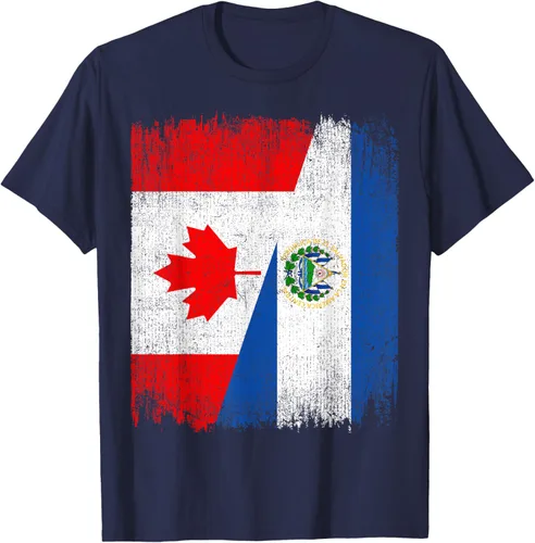 Vista 54 de Camiseta Half Canada El Salvador Flag Canadian Salvadoran Pride Roots