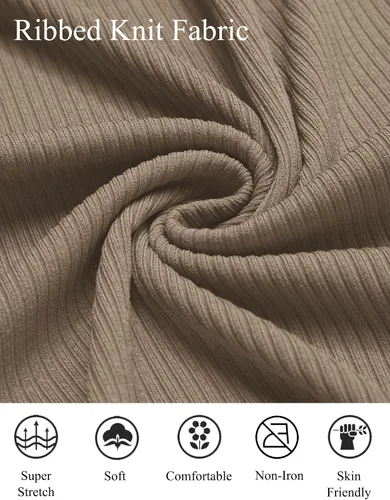 Vista 5 de COOFANDY Camisa de vestir elástica de manga larga con botones de punto acanalado para hombre
