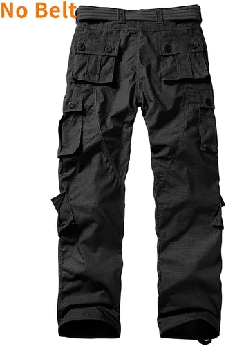 Vista 2 de Pantalones de senderismo para hombre al aire libre, pantalones tácticos, ligeros, informales, para trabajo, pantalones cargo Ripstop, con bolsillos