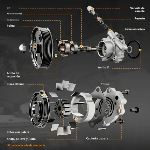 Vista 6 de Bomba de dirección asistida para Nissan Frontier 2005-2019