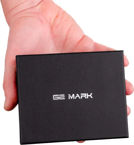 Vista 6 de GE MARK Billetera plegable de cuero para hombre, ranuras para tarjetas, bolsillo para monedas, Negro -, Clásico
