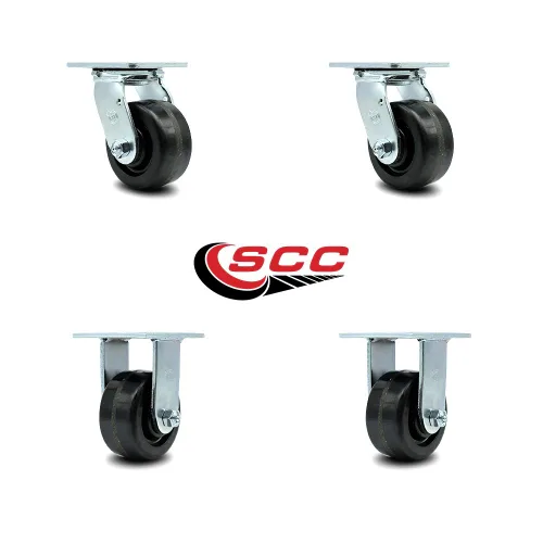 Vista 2 de CRSL4 Greenlee GMX - Juego de ruedas para carrito MA6065 GMX - Repuesto resistente - Rueda fenólica negra - Incluye 2 ruedas giratorias y 2 ruedas