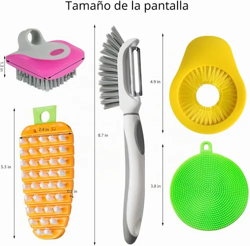 Vista 7 de Openfly Cepillo flexible para frutas y verduras, pelador de verduras/frutas con cepillo de frutas flexible para alimentos, verduras, zanahoria