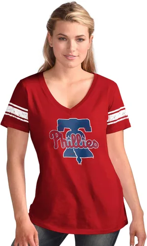 Vista 7 de G-III Sports MLB Ballpark - Camiseta con cuello en V para mujer