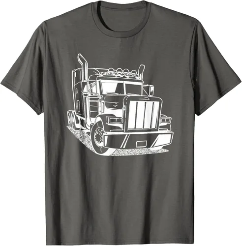 Vista 101 de Diesel Big Rig 18 Wheeler - Camiseta de camionero para camionero, Negro, S