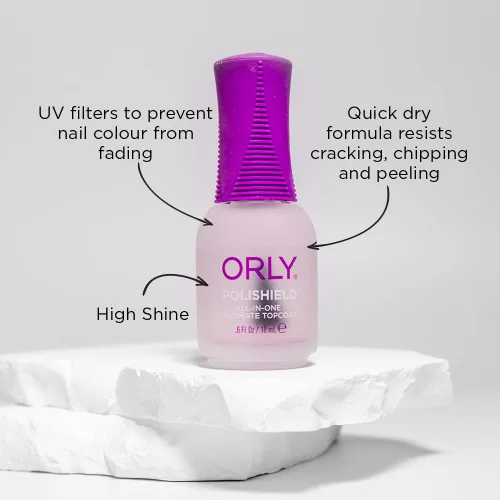 Vista 2 de ORLY Polishield - Capa superior todo en uno de Orly para mujer, capa superior de 0.6 onzas