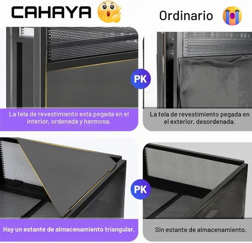 Vista 6 de CAHAYA - Cabina de DJ portátil de metal resistente, estación de mesa plegable para DJ Negro