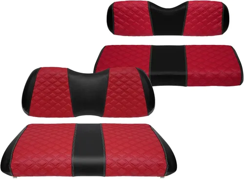 Vista 10 de Fundas de Asiento de Carrito de Golf Delanteras y Traseras Impermeables y Resistentes al Sol de Cuero Vinílico de Grado Marino Accesorios de Negro