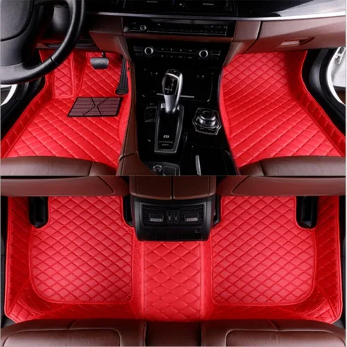 Vista 19 de Alfombrillas de cuero personalizadas para la parte delantera y trasera y de la tercera fila para automóvil, se adapta a la mayoría de SUV, sedán