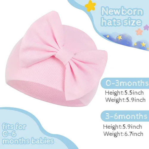 Vista 5 de Zando Gorros de bebé recién nacido, gorro suave lindo para bebés de 0 a 6 meses