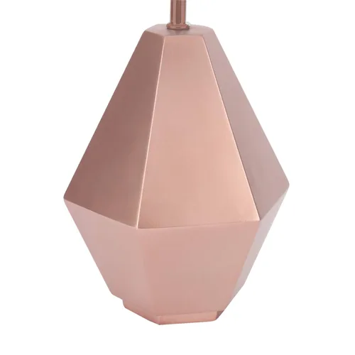 Vista 2 de Lambs & Ivy Lámpara hexagonal moderna de oro rosa con pantalla y bombilla