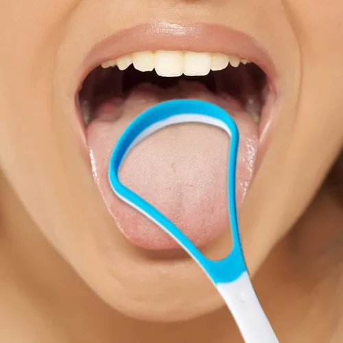 Vista 7 de Limpiador raspador de lengua de 5 piezas para adultos y niños, coloridos cepillos de lengua de plástico para el cuidado bucal, kit de raspadores