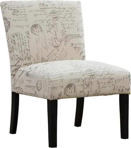 Vista 11 de Roundhill Furniture Botticelli - Silla tapizada con diseño de rayas azules