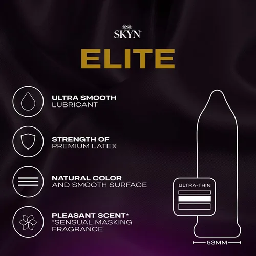Vista 3 de SKYN Elite, 10 unidades, condones ultrafinos y lubricados sin látex