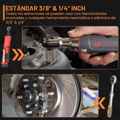 Vista 2 de Juego de Extractor de Pernos Mejorado, 32 Piezas Juego Removedor de Pernos y Tuercas de Impacto, Removedor de Tuercas de Orejeta Dañadas, Juego