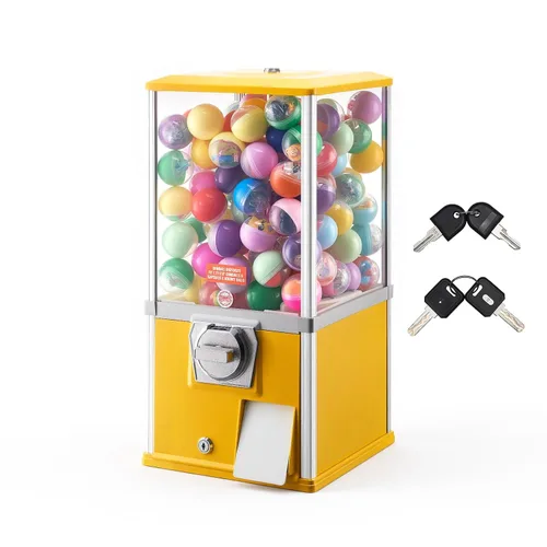 Vista 12 de VEVOR Máquina de chicle, dispensador de máquina expendedora de dulces de 21 pulgadas, máquinas expendedoras de 25 centavos para centros comerciales