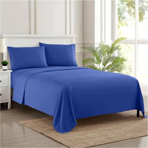 Vista 43 de Juego de sábanas extrasuaves de tamaño individual, ropa de cama transpirable y lujosa con correas elásticas integradas para las esquinas, colección