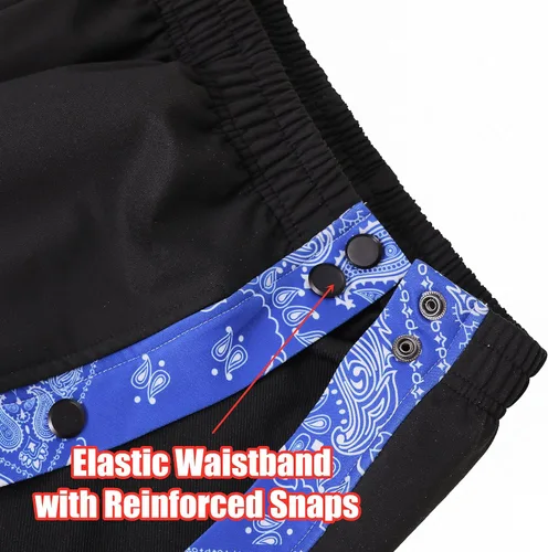 Vista 6 de HQTN - Pantalones deportivos tipo bandanna para hombre para después de la cirugía, pantalones deportivos de entrenamiento activos, para baloncesto, M