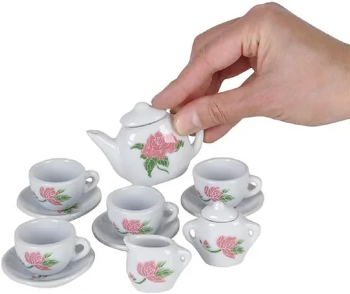 Vista 2 de Rhode Island Novelty Juego de té de cerámica de 13 piezas