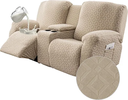 Vista 14 de Gennia Funda Impermeable para Silla Reclinable, Fundas Elásticas para Sofá Reclinable con Bolsillos, Fundas Lavables para Silla Reclinable Lazy Boy