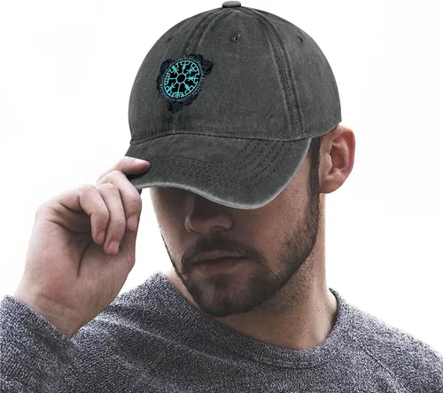 Vista 3 de Viking Helm of Awe, gorras de béisbol ajustables, diseño de mito nórdico Aegishjalmr con impresión 3D, casquette casual para deportes al aire libre