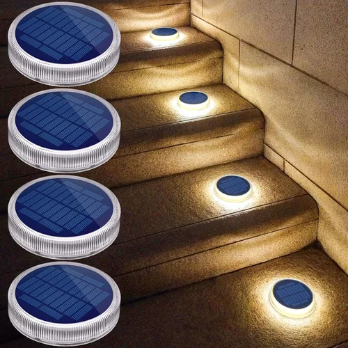 Vista 12 de Luces solares para cubierta al aire libre, impermeables, luces de paso al aire libre, panel solar, luces solares ABS anti-presión, luces solares Azul