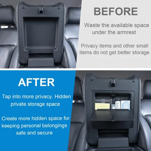 Vista 3 de PIMCAR Organizador oculto de consola central para Honda Pilot 2023-2025, 2024-2026 Honda Ridgeline/Passport Caja de almacenamiento oculta