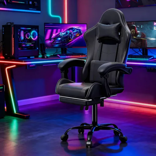 Vista 10 de Magshion Silla de juegos para adultos, silla ergonómica de computadora con reposabrazos de acoplamiento, silla de jugador de altura ajustable