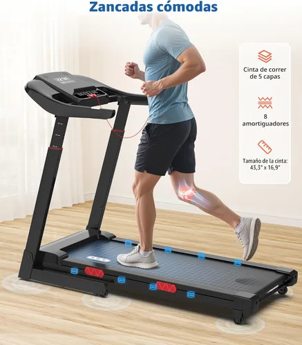 Vista 7 de CIIHI - Cinta de correr con inclinación automática, barandilla de altura ajustable, 15% de inclinación automática con capacidad de 400 libras