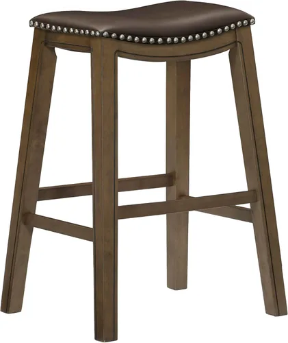 Vista 12 de Homelegance Ordway Taburetes de Altura de Comedor de Madera Maciza - Taburetes de Altura de Mesa Estilo Silla de Montar para Comedor de Transición