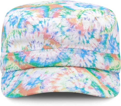 Vista 3 de The Hat Depot Cadet Military Army - Gorra de béisbol de algodón lavado con teñido anudado y algodón lavado básico y desgastado, gorra de algodón