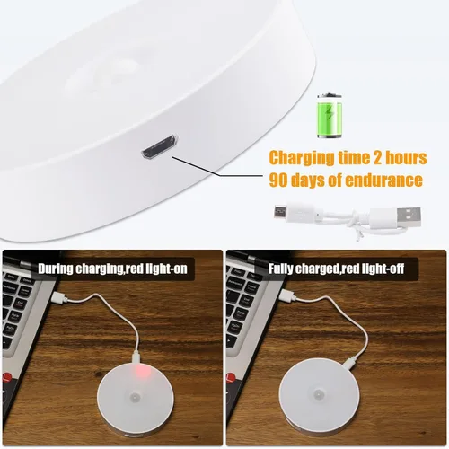 Vista 6 de Luces para debajo del gabinete, paquete de 3 luces recargables con sensor