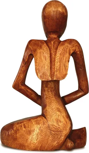 Vista 4 de G6 Collection Escultura abstracta de 12 pulgadas, arte hecho a mano de madera – Hombre rezando – Estatua para decoración del hogar, decoración