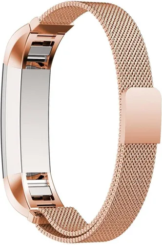 Vista 2 de Bandas de metal compatibles con Fitbit Alta/Fitbit Alta HR, malla de bucle de acero inoxidable transpirable, pulsera magnética ajustable para Oro