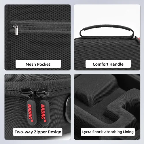 Vista 8 de BRDRC Funda de transporte para Insta360 GO Ultra, bolsa de almacenamiento de viaje de nailon portátil, funda protectora rígida con correa