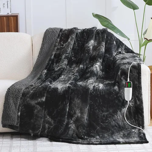 Vista 11 de greenoak Manta eléctrica con calefacción, manta térmica de piel sintética Sherpa para sofá cama, regalos cálidos de invierno para mujeres/ella