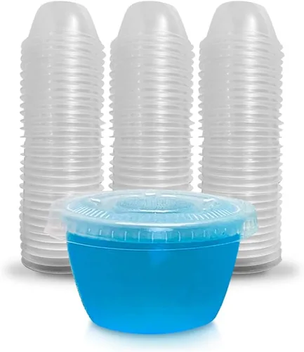 Vista 6 de SWOOC Games – Juego de fiesta de torre gigante con chupitos de gelatina ocultos – Incluye vasos desechables, tapas y estuche de transporte – Se