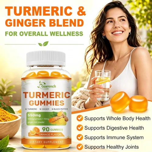 Vista 3 de Turmeric and Ginger Gummies 90 Count with Black Pepper for High Absorption