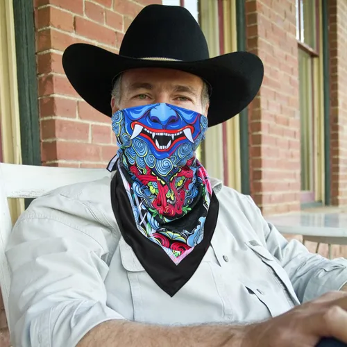 Vista 2 de Bandana para hombre Pañuelo para la cabeza con estampado multiusos que absorbe la humedad