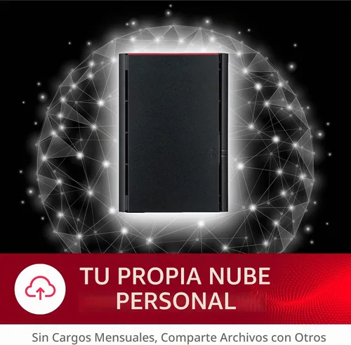 Vista 4 de BUFFALO LinkStation SoHo 220 2-Bay Personal Cloud Office NAS 4TB (2x2TB) con discos duros incluidos