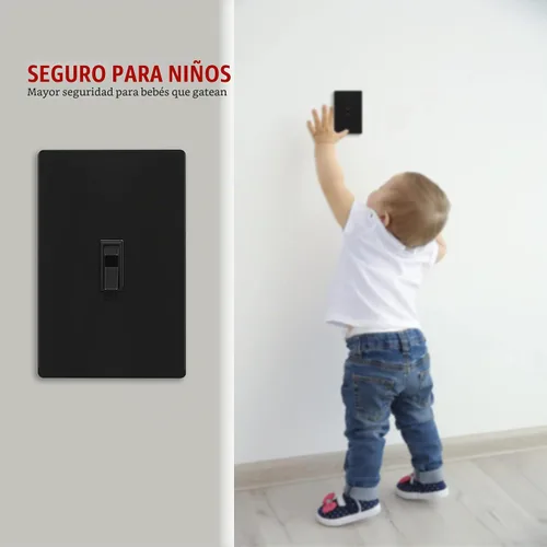 Vista 4 de ENERLITES - Placa de pared con interruptor de palanca sin tornillos, cubierta de interruptor de luz segura para niños, tamaño estándar de 1 gancho
