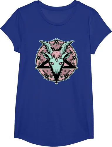 Vista 62 de Camiseta Kawaii Paste Creepy Goat Pentacle, Negro