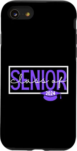 Vista 18 de iPhone 16 Seniors Class of 2024 Colors Purple and White Case
