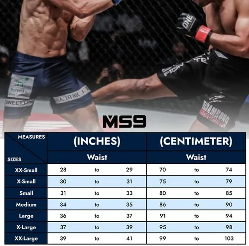 Vista 7 de MS9 Pantalones cortos de artes marciales mixtas para hombres, Grappling Kick Boxing BJJ Boxing