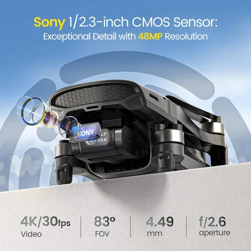 Vista 2 de Holy Stone HS900 - Dron con cámara para adultos, foto de 8K y video de 4K/30fps, 249g FAA Compliant, cardán de 3 ejes, largo alcance 20,000 pies
