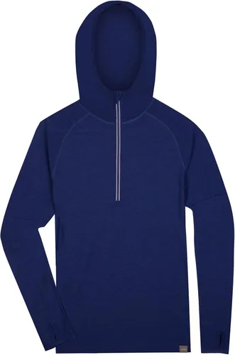 Vista 4 de MERIWOOL Sudadera con capucha para hombre, ligera, de lana merina, manga larga, térmica