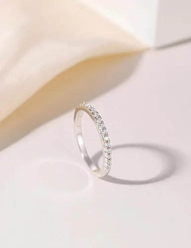 Vista 4 de EAMTI - Anillo de matrimonio de plata de ley 925 de 564 pulgadas, con circonias cúbicas, apilable, anillo de compromiso, tallas de la 3 a la 13